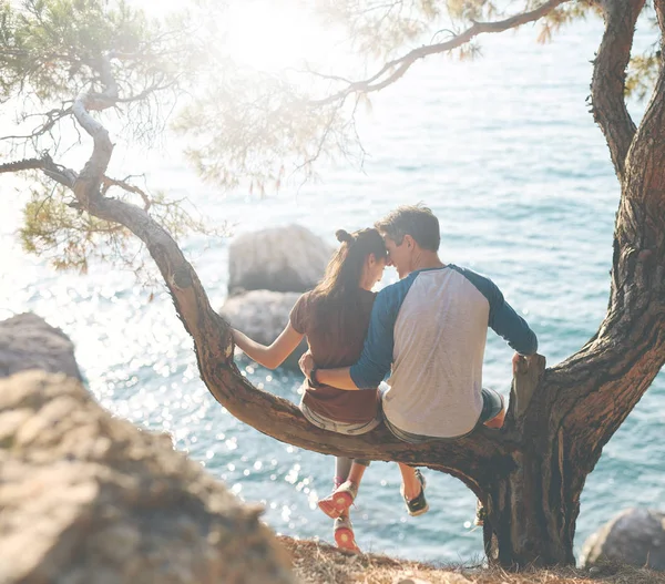 Romantic young couple in love together — Stock Photo, Image