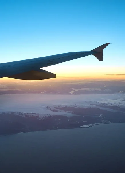 Vista desde la ventana del avión — Foto de Stock