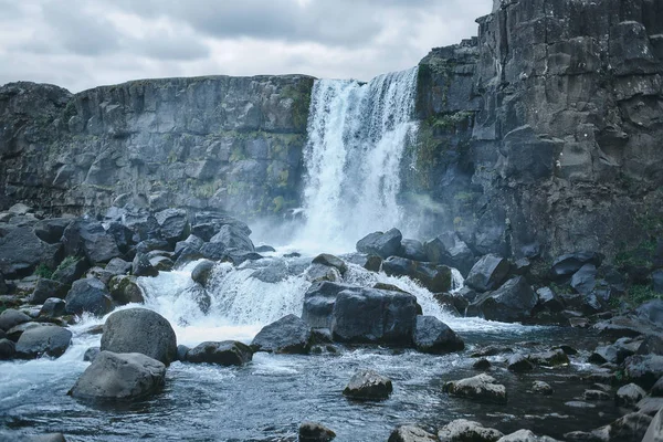 Cascade Oxararfoss, Parc national de Thingvellir, Région du Sud, Islande — Photo