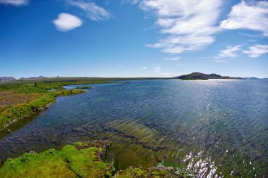 Tne Thingvallavatn Gölü Thingvellir Milli Parkı'nda panoramik görünüm