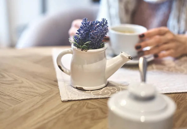 Mujeres manos con taza de té — Foto de Stock