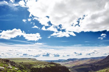 Güney İzlanda'daki meşhur Haifoss Şelalesi