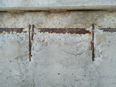 Çimento desenli arka plan ve demir yapı