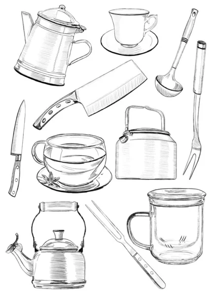 Illustration Tools Kitchen Restaurant — Stock Photo, Image