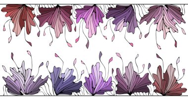 Beyaz yalıtılmış arka planda renkli, soyut çiçek unsurları. Kartlar ve davetiyeler için iyidir..