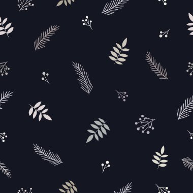 Dekoratif şekillendirilmiş yapraklar. Kusursuz çiçek deseni.