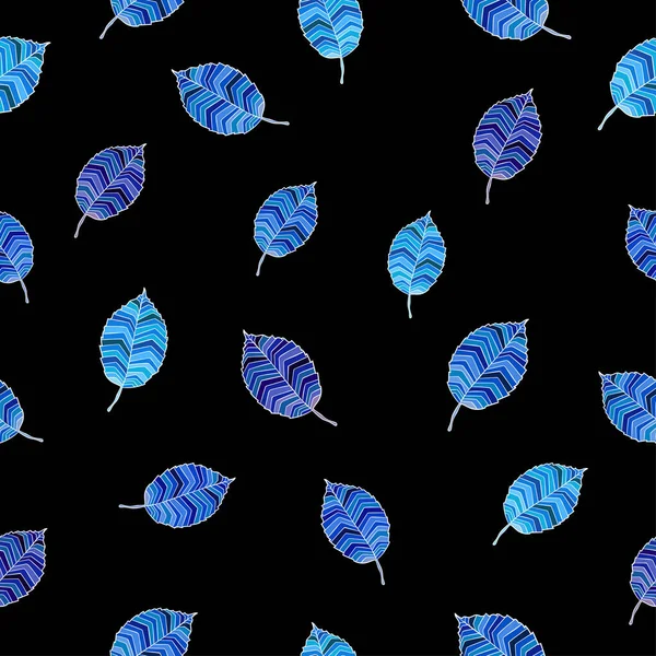 Folhas Azuis Decorativas Padrão Floral Sem Costura — Vetor de Stock