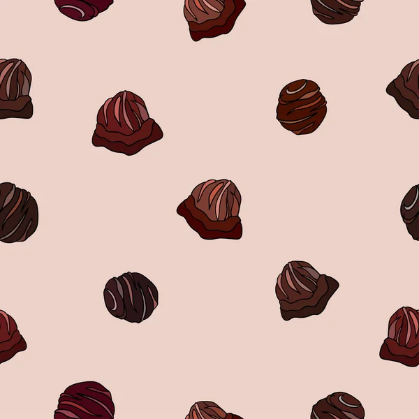 Bezproblémový Sladký Vzor Čokoládové Bonbóny — Stockový vektor