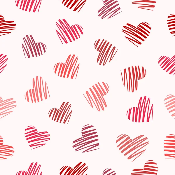 Seamless Cute Love Pattern Valentine Day Hearts — Stock Vector