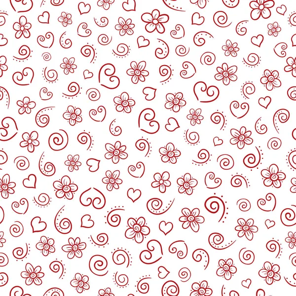 Seamless Cute Love Pattern Valentine Day Hearts — Stock Vector