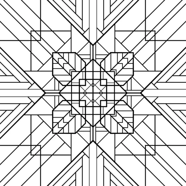 Απρόσκοπτη Γεωμετρία Mandala Μοτίβο Λευκό Φόντο Για Χρωματισμό Σελίδων Βιβλίων — Διανυσματικό Αρχείο