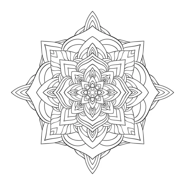 Mandala Floral Avec Motif Petit Moyen Sur Fond Blanc Isolé — Image vectorielle