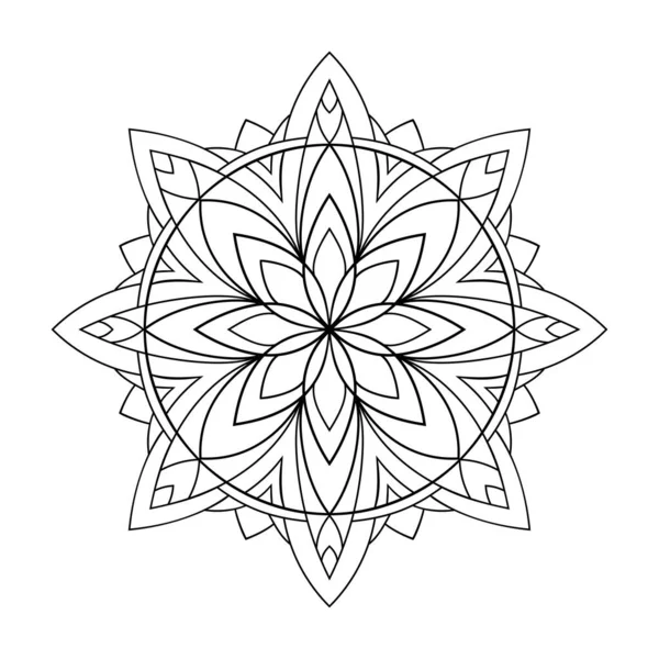 Mandala Simple Con Diferente Decoración Sobre Fondo Blanco Aislado Para — Vector de stock