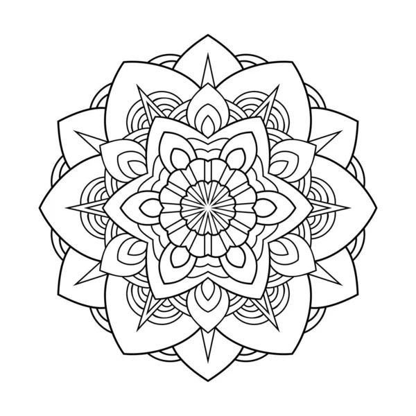 Mandala Decorativo Floral Con Pequeño Patrón Sobre Fondo Blanco Aislado — Archivo Imágenes Vectoriales