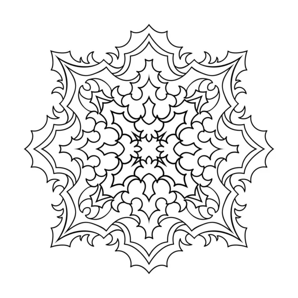 Mandala Decorativo Abstracto Como Copo Nieve Invierno Sobre Fondo Blanco — Vector de stock