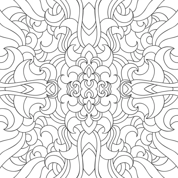 Абстрактна Безшовна Мандала Дрібним Середнім Декором Білому Ізольованому Тлі Добре — стоковий вектор
