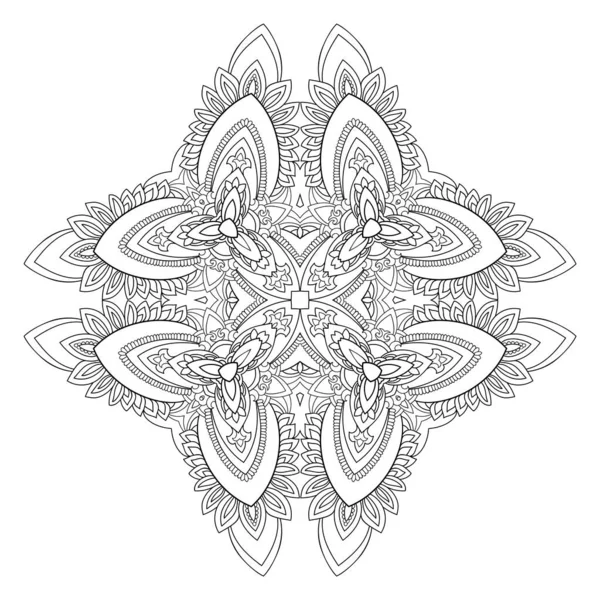 Dekorativní Klasická Mandala Malým Vzorem Bílém Izolovaném Pozadí Pro Omalovánky — Stockový vektor