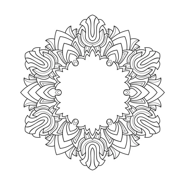 Einfaches Florales Mandala Wie Ein Kranz Auf Weißem Isoliertem Hintergrund — Stockvektor