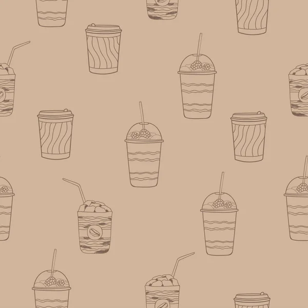 Faire Brunir Des Tasses Café Sur Fond Beige Calme Décor — Image vectorielle