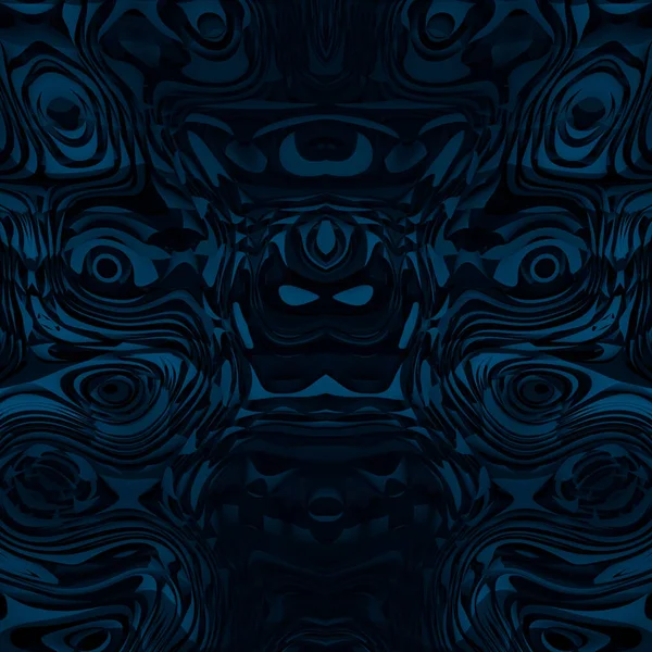 Minimalistische Abstracte Blauwe Achtergrond Ultramarijn Dierlijke Gezichten Maskers Caleidoscoop Psychologie — Stockfoto