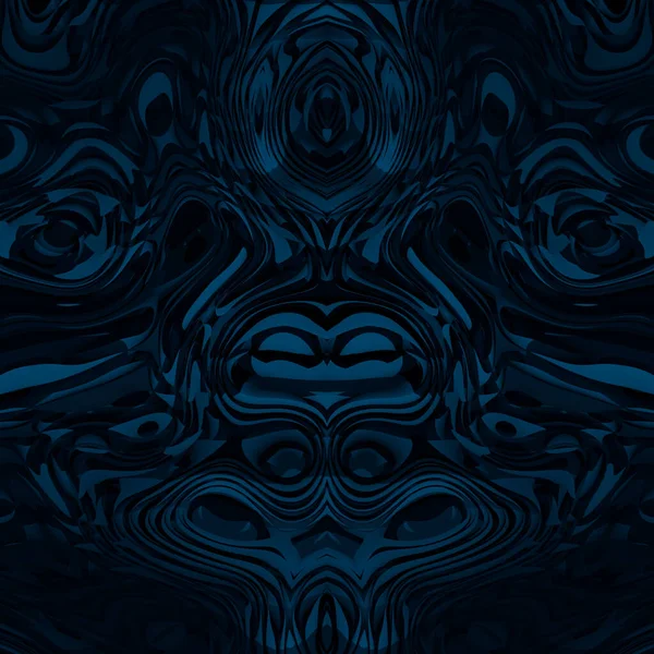 Minimalista Absztrakt Kék Háttér Ultramarin Állati Arcok Maszkok Kaleidoszkóp Pszichológiai — Stock Fotó