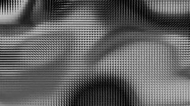 Türbülans etkisi altında rastgele dönen çeşitli fayanslardan üç boyutlu soyut arkaplan 