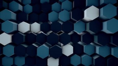 3d dalgalı altıgen borular yavaş çekim soyut arkaplan 