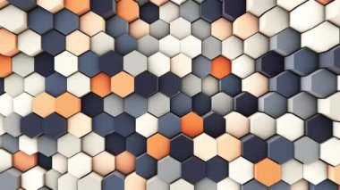 3d dalgalı altıgen borular yavaş çekim soyut arkaplan 