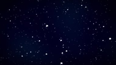 kayan yıldızlarla ve alan derinliğiyle bayram animasyonu