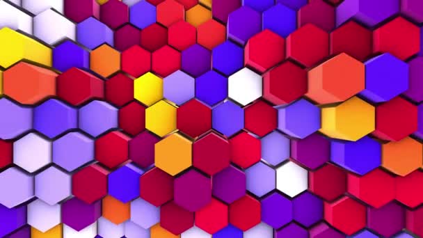 Wavy Hexagons Pipes Slow Motion Abstract Background — Stock Video