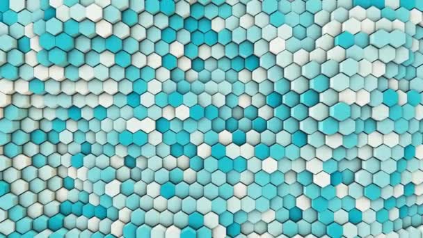 Wavy Hexagons Pipes Slow Motion Abstract Background — Stock Video