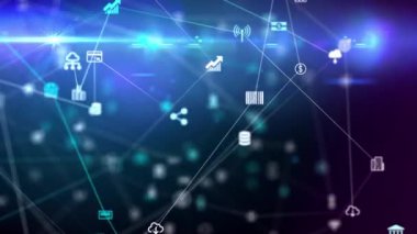Kaotik şekilde yavaş hareket eden şeylerin internet bağlantısı teknolojik animasyon 