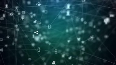 Kaotik şekilde yavaş hareket eden şeylerin internet bağlantısı teknolojik animasyon