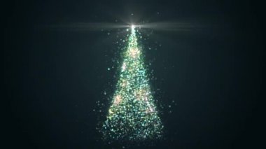 Mutlu noeller, video kartları parlayan ışık ve dikişsiz tatil animasyonlarıyla Noel ağacı. 