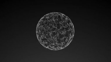 Kaotik yavaş hareket eden nokta ve çizgilerden soyut geometrik bileşim 