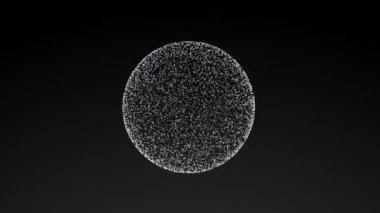 Kaotik yavaş hareket eden nokta ve çizgilerden soyut geometrik bileşim 