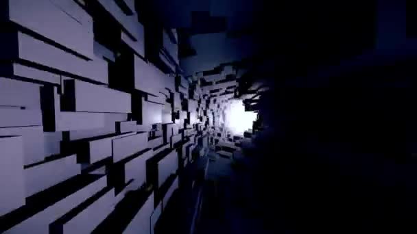 lumière au bout d'un tunnel tunnel abstrait de grandes formes mobiles fond vidéo abstrait 