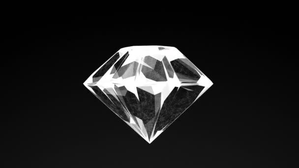 カオスなスロームーブドドット線と三角形からなるダイヤモンド抽象幾何学的組成のモデルを黒の背景にオブジェクトのシームレスなループ抽象アニメーションに配置します — ストック動画