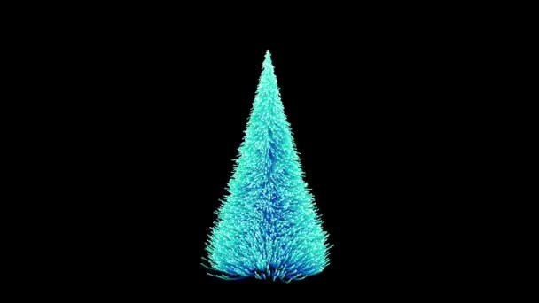 Ruotando Albero Natale Blu — Video Stock