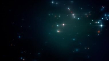 Parıldayan yıldızlarla ve pırıl pırıl arka plana sahip sahne