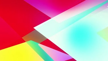 Renkli büyük şekillerin yavaş çekimi soyut video arkaplanı cam ve şeffaf yüzeyler