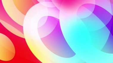 Renkli şekillerin yavaş çekimi video arkaplanı camsı ve şeffaf dairesel şekiller