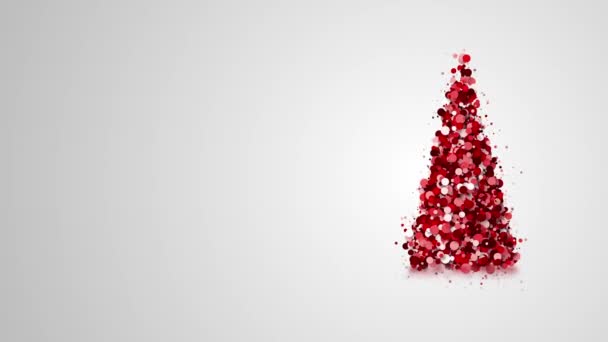 简单的视频贺卡 圣诞快乐 新年假期旋转粒子 形状优雅的圣诞树 — 图库视频影像