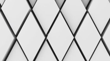 Ekran hacim dalgasının yüzeyinde bir sürü beyaz eşkenar dörtgen var. Yavaş çekim soyut arkaplanına yakın hareket eden eşkenarlar gibi.