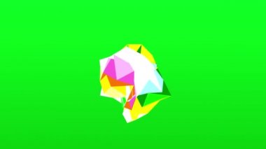 soyut renkli çokgen kristal yüzey geometrik üçgenler yavaş çekim arkaplanı 