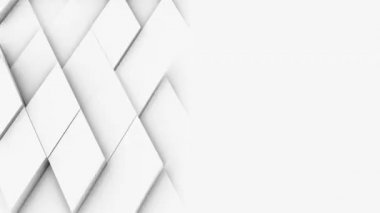 Soyut elmas geometrik yüzey ışığı parlak temiz minimum rombik ızgara desen rastgele hareket arkaplan tuval saf duvar mimari beyaz 