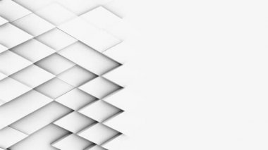 Soyut elmas geometrik yüzey ışığı parlak temiz minimum rombik ızgara desen rastgele hareket arkaplan tuval saf duvar mimari beyaz 