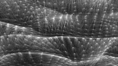 Noktalar çizgileri ve üçgenler soyut geometrik animasyon yüzeyinden hareket eden kaotik yavaş yüzeyi oluşturan soyut bilgisayar dipsiz döngü geometrik hareketi