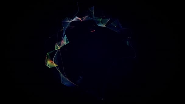 Звездный Свет Оставляет След Геометрическими Элементами Частицами Движущимися Кругу Бесшовной — стоковое видео