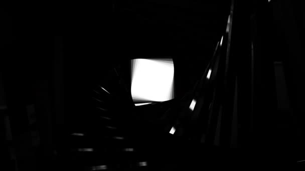 le tunnel abstrait des structures métalliques et des poutres 